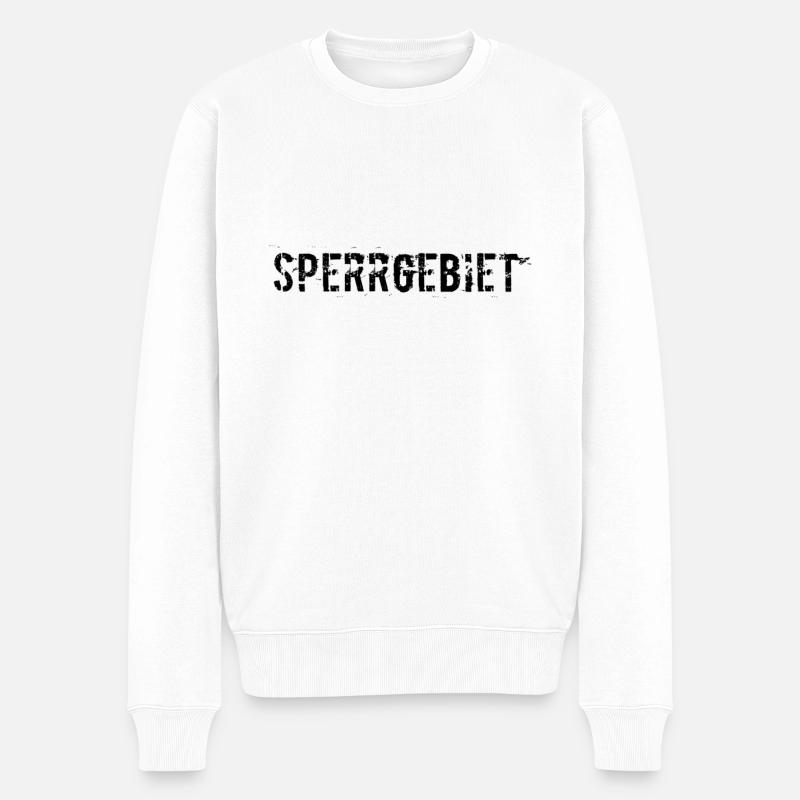 Zutritt verboten - Männer Premium Bio Pullover - Weiß