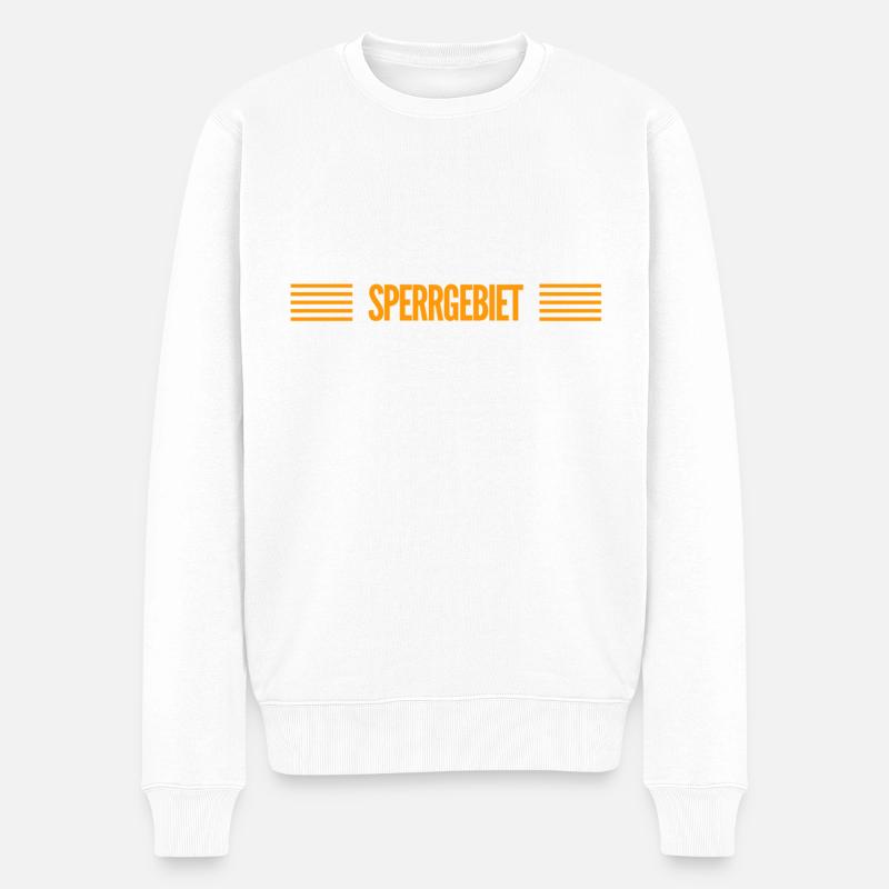 Zutritt verboten - Männer Premium Bio Pullover - Weiß