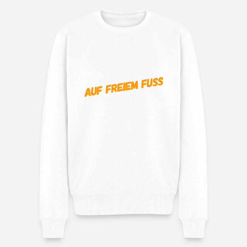 auf der Flucht - Männer Premium Bio Pullover - Weiß