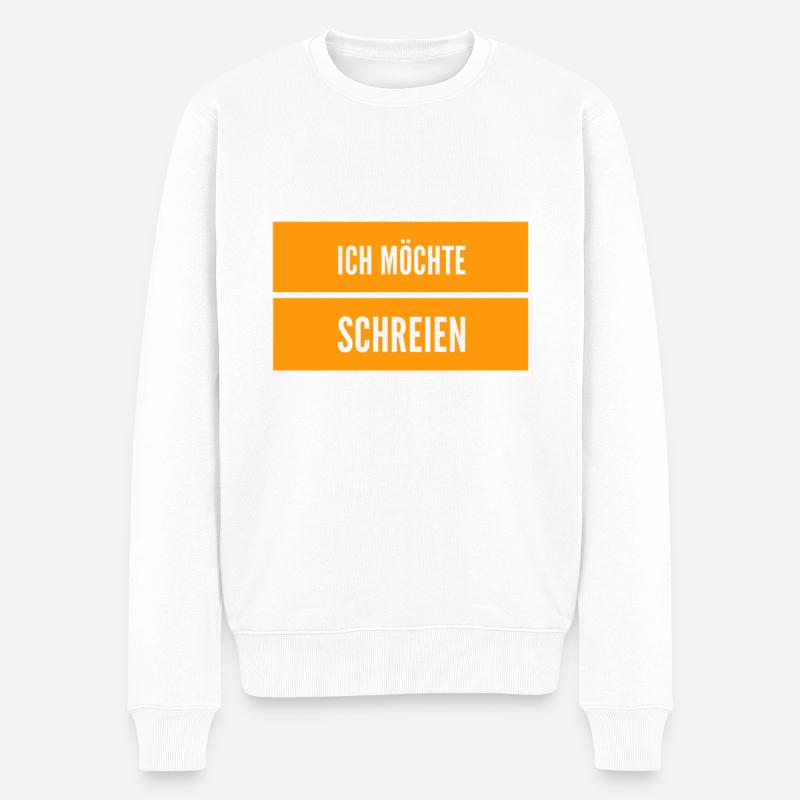 schreien wäre schön - Männer Premium Bio Pullover - Weiß