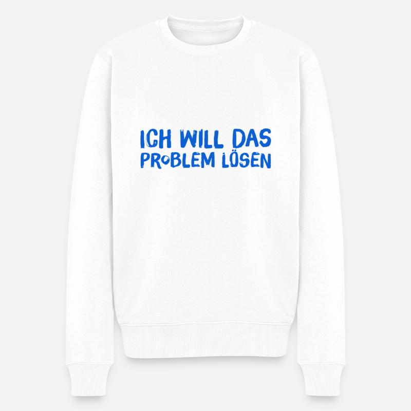 ich will das Problem lösen - Männer Premium Bio Pullover - Weiß
