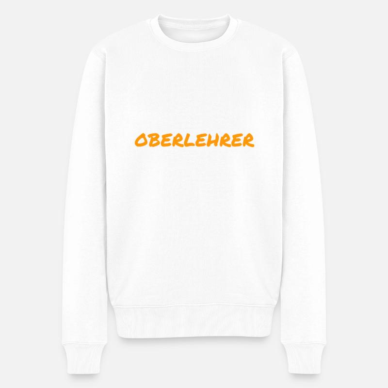 ich bin ein Oberlehrer - Männer Premium Bio Pullover - Weiß