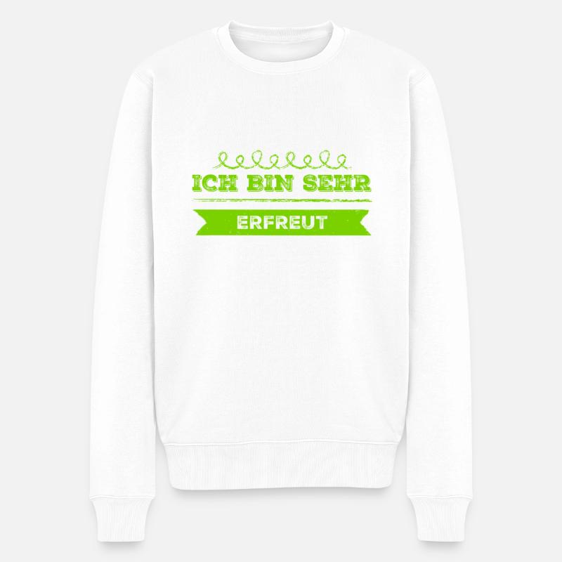 ich bin sehr erfreut - Männer Premium Bio Pullover - Weiß