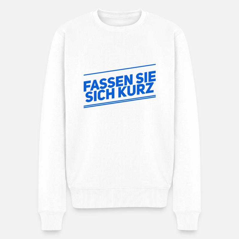 kurz und knapp - Männer Premium Bio Pullover - Weiß