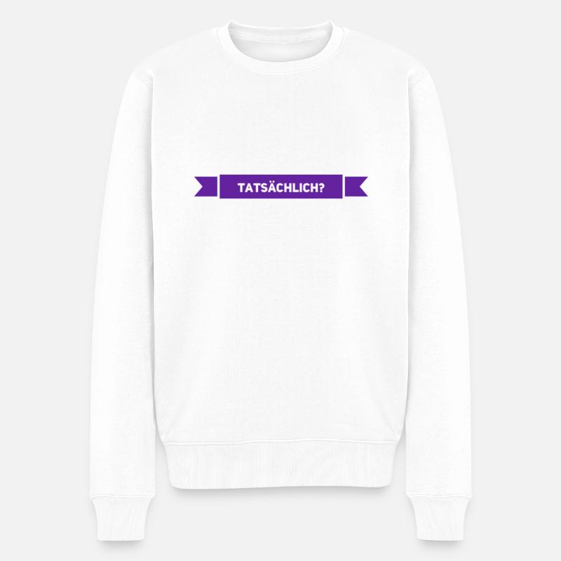 wirklich? - Männer Premium Bio Pullover - Weiß
