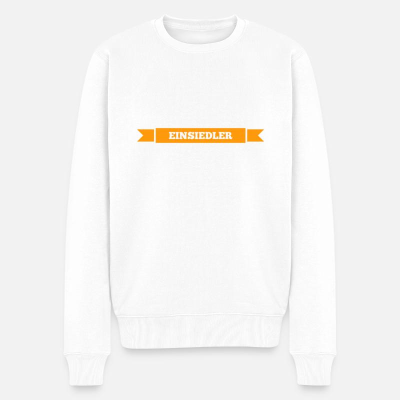 ich lebe allein - Männer Premium Bio Pullover - Weiß
