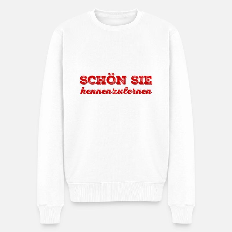 ich freue mich sie kennenzulernen - Männer Premium Bio Pullover - Weiß