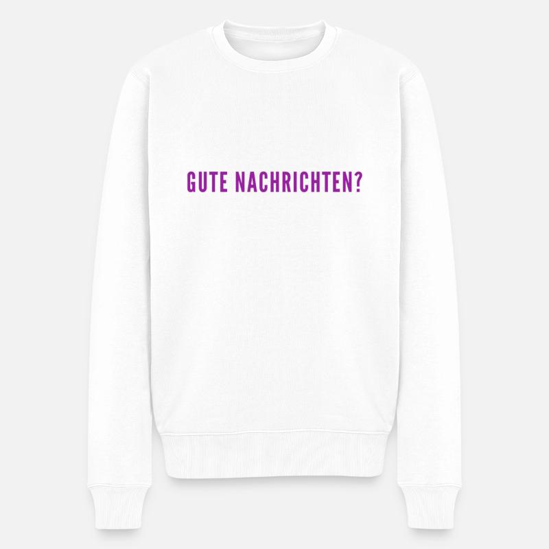 gute Nachrichten? - Männer Premium Bio Pullover - Weiß