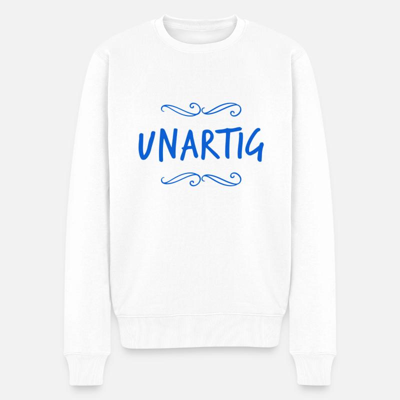 ich bin gern unartig - Männer Premium Bio Pullover - Weiß