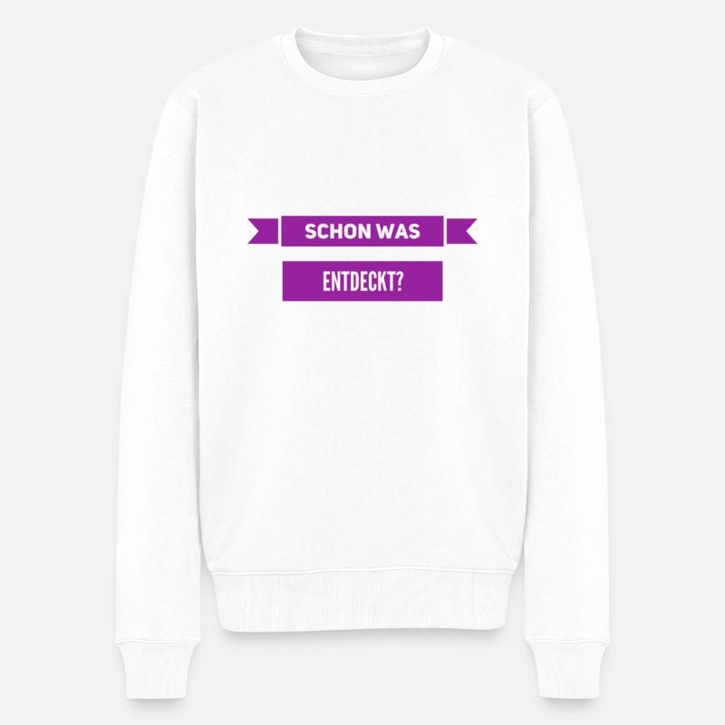 auf der Suche - Männer Premium Bio Pullover - Weiß