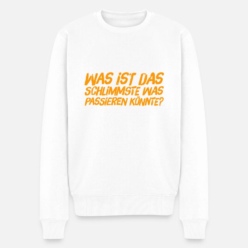 so schlimm wird es nicht - Männer Premium Bio Pullover - Weiß