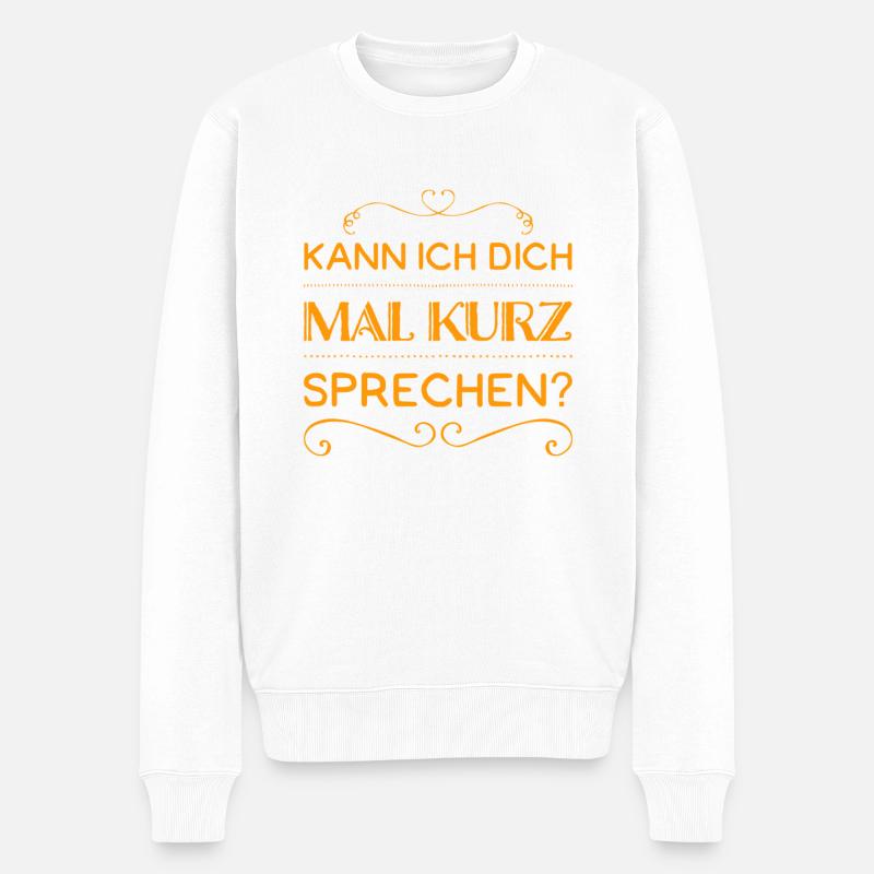 ich möchte mit dir reden - Männer Premium Bio Pullover - Weiß