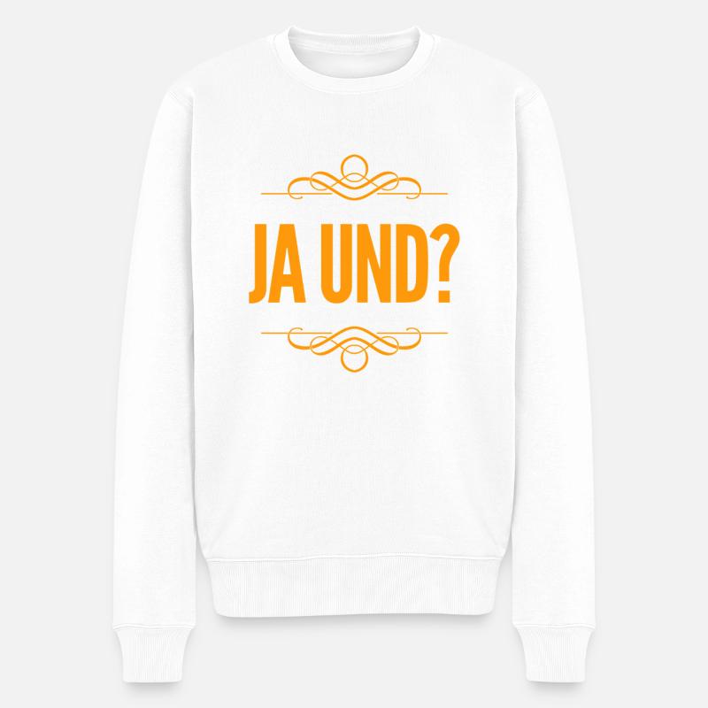 was willst du? - Männer Premium Bio Pullover - Weiß