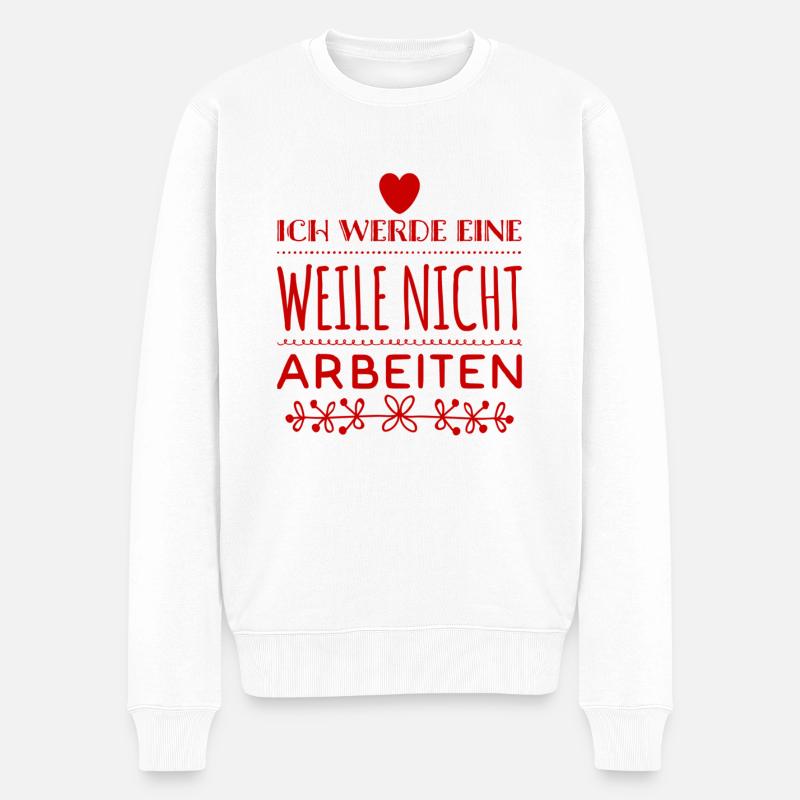 arbeitslos - Männer Premium Bio Pullover - Weiß