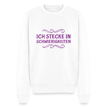 das ist hart - Männer Premium Bio Pullover - Weiß - Vorne - Thijin (182cm)