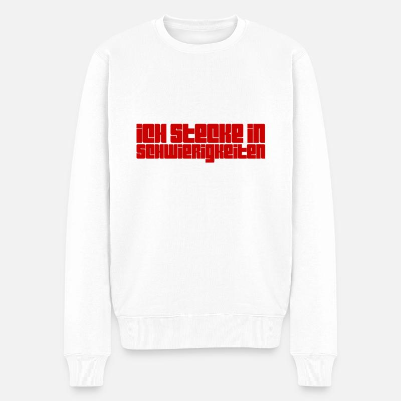 das ist schwierig - Männer Premium Bio Pullover - Weiß