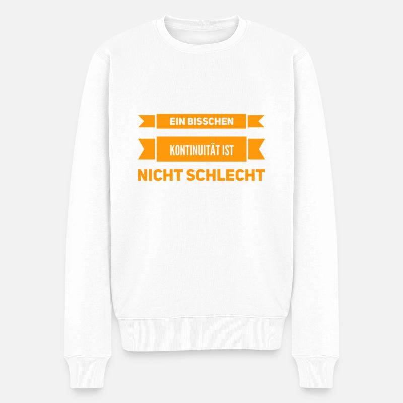 Kontinuität ist genial - Männer Premium Bio Pullover - Weiß