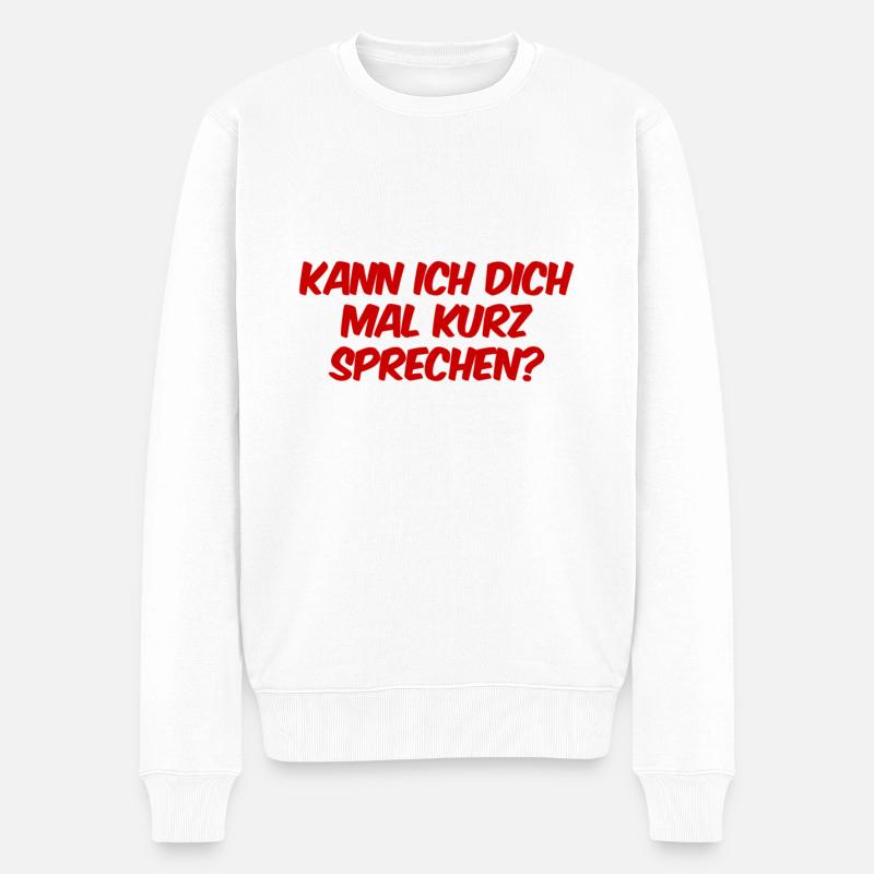 ich möchte dich sprechen - Männer Premium Bio Pullover - Weiß