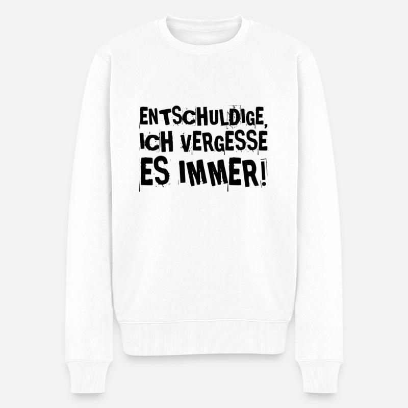 ich bin vergesslich - Männer Premium Bio Pullover - Weiß