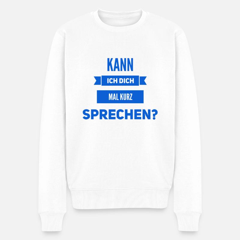 ich möchte sprechen - Männer Premium Bio Pullover - Weiß