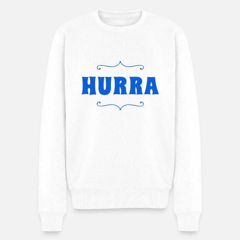 Hurra - Männer Premium Bio Pullover - Weiß