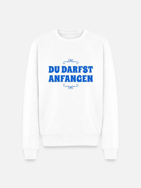 du beginnst - Männer Premium Bio Pullover - Weiß