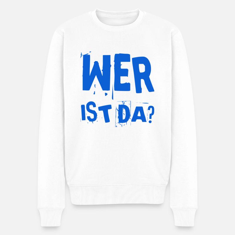 bin ich allein? - Männer Premium Bio Pullover - Weiß