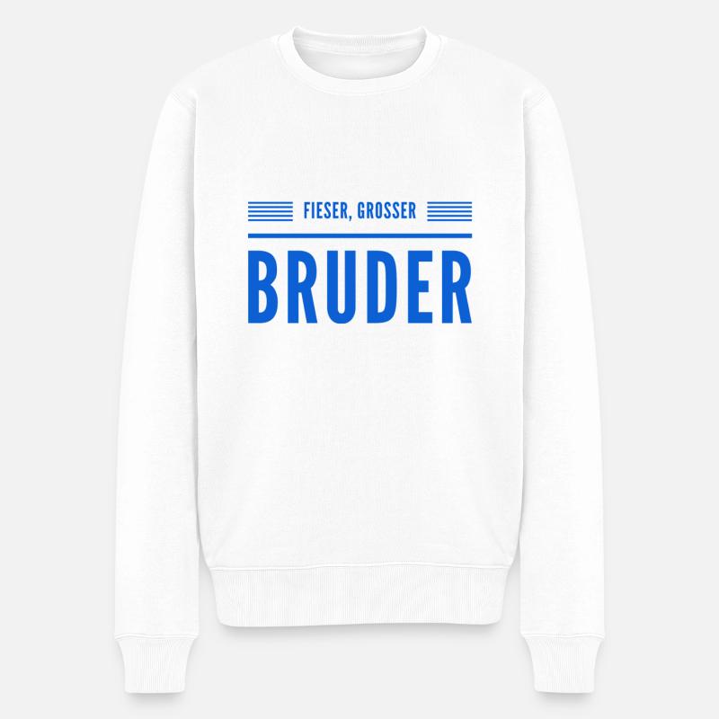 fieser, großer Bruder - Männer Premium Bio Pullover - Weiß