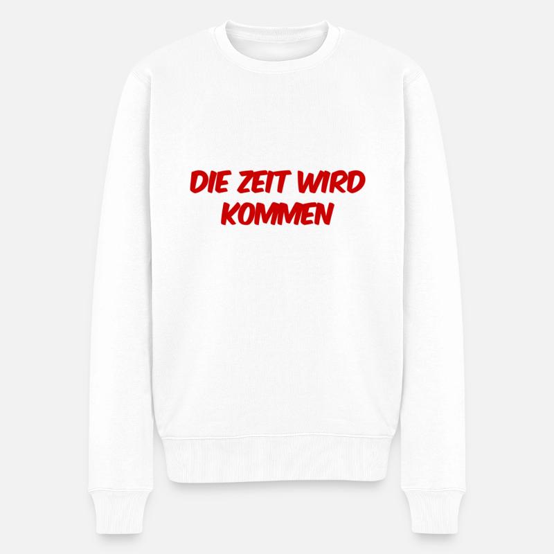 abwarten - Männer Premium Bio Pullover - Weiß
