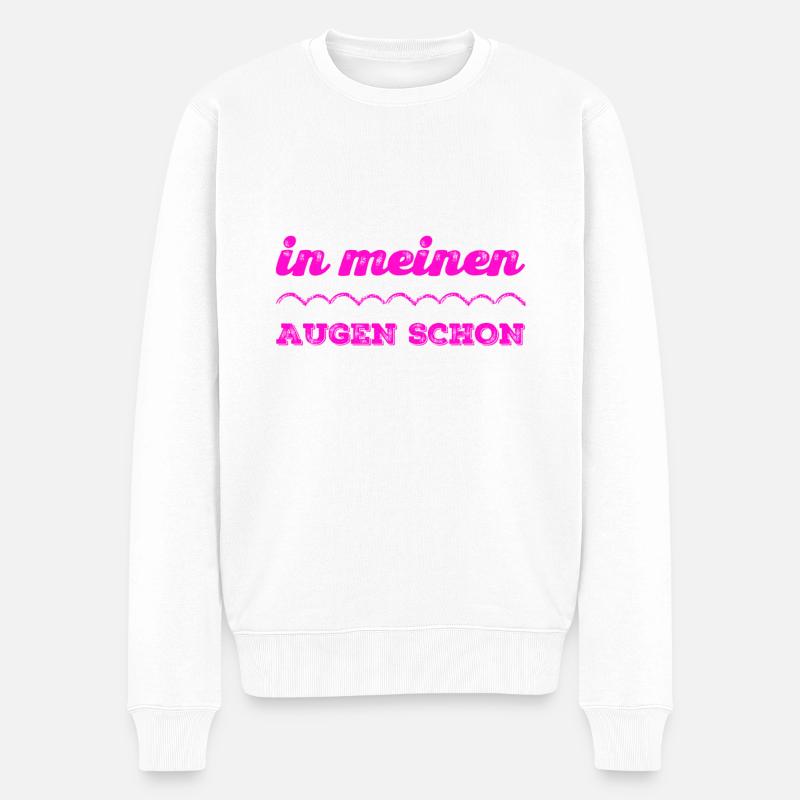 das denke ich - Männer Premium Bio Pullover - Weiß