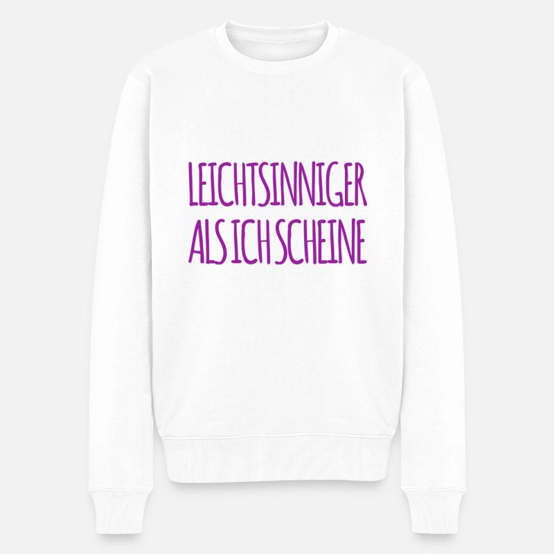 extrem leichtsinnig - Männer Premium Bio Pullover - Weiß