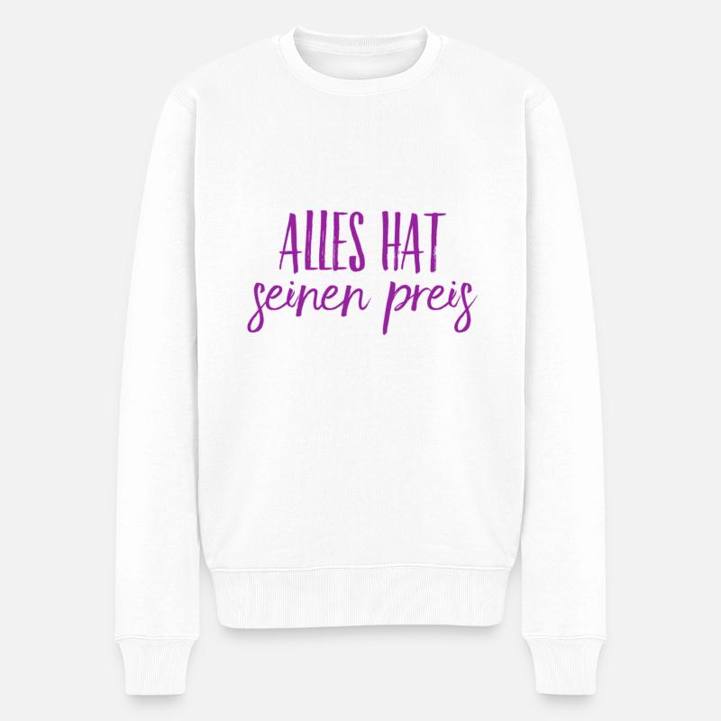 nichts ist umsonst - Männer Premium Bio Pullover - Weiß