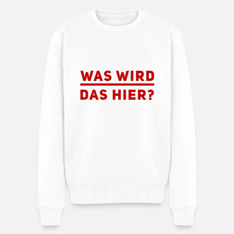 wo führt das hin? - Männer Premium Bio Pullover - Weiß