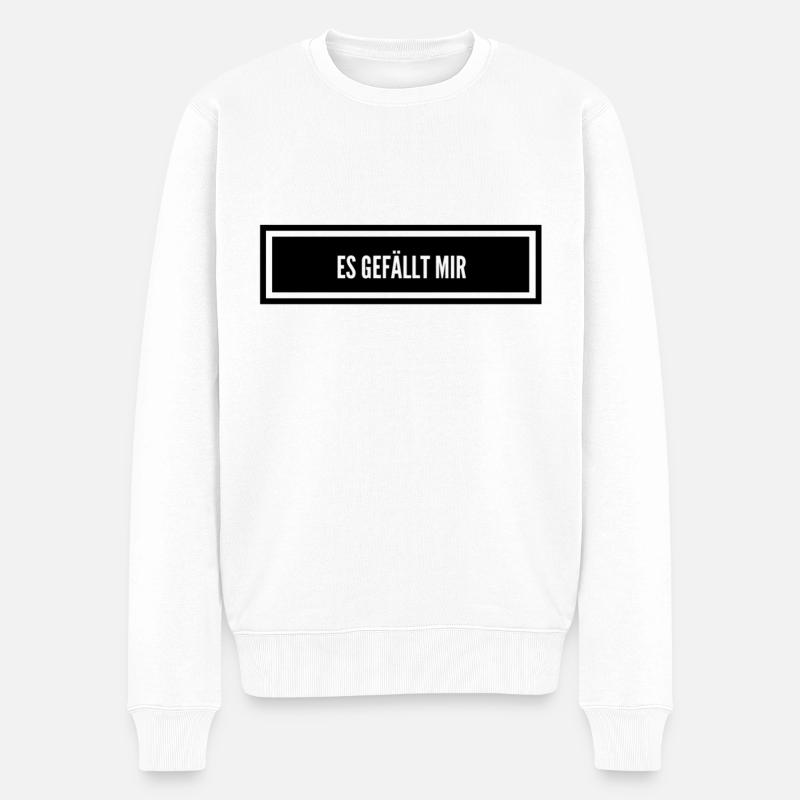 ich finde es schön - Männer Premium Bio Pullover - Weiß