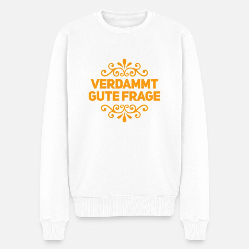 eine richtig gute Frage - Männer Premium Bio Pullover - Weiß