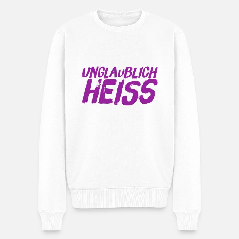 ich bin attraktiv - Männer Premium Bio Pullover - Weiß
