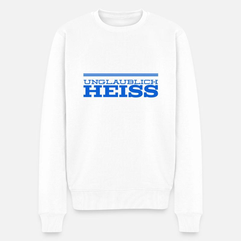 ich bin hübsch - Männer Premium Bio Pullover - Weiß