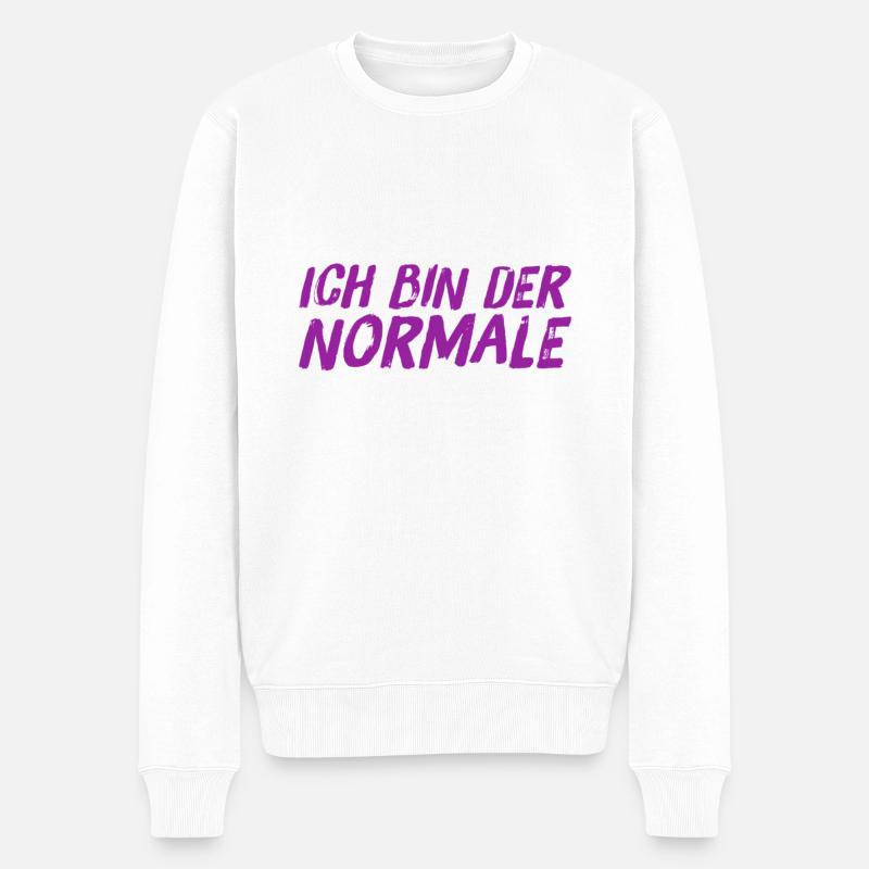 einfach normal - Männer Premium Bio Pullover - Weiß