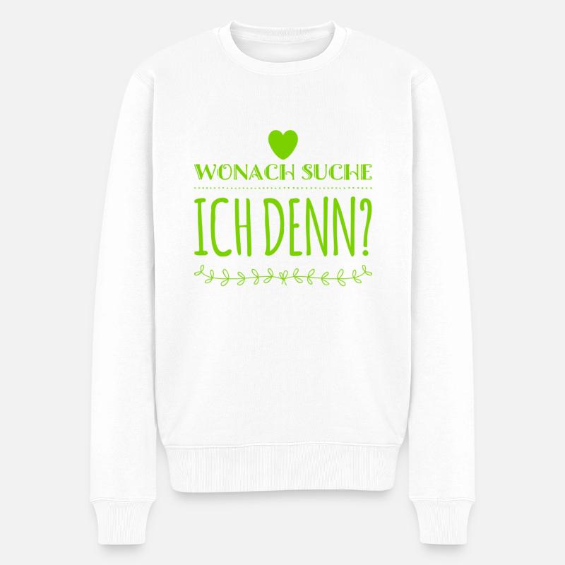 ich suche - Männer Premium Bio Pullover - Weiß