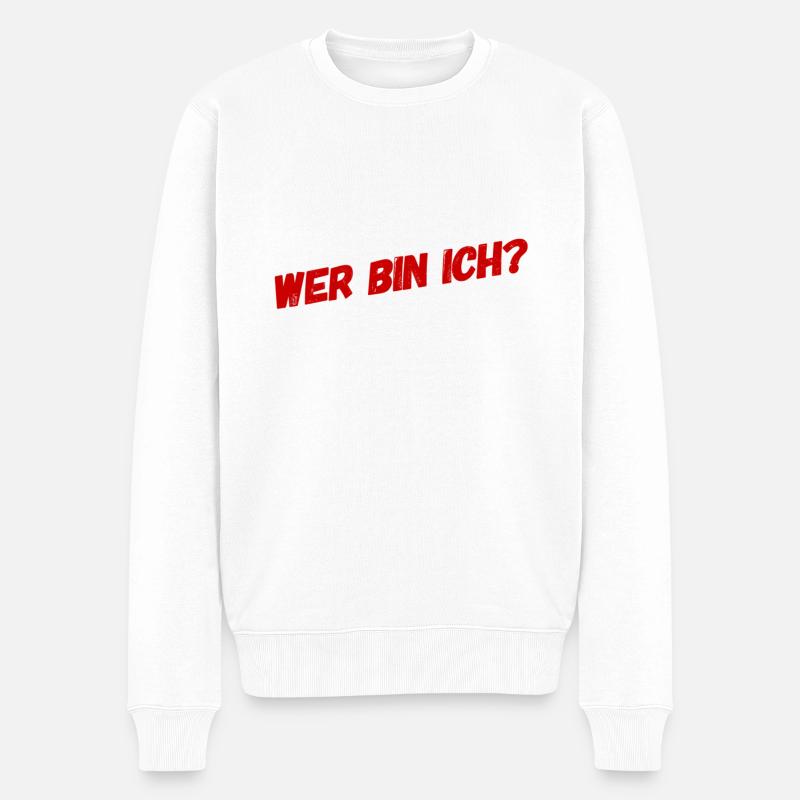 ich suche mich - Männer Premium Bio Pullover - Weiß