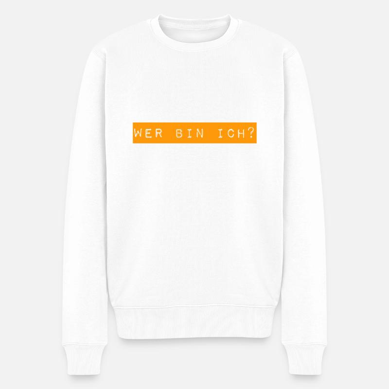 wer könnte ich sein? - Männer Premium Bio Pullover - Weiß