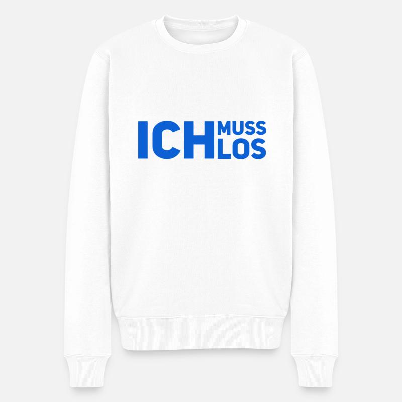 ich muss los - Männer Premium Bio Pullover - Weiß