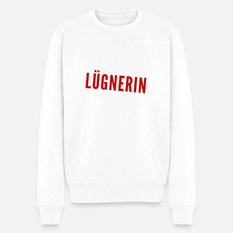 ich mag es zu lügen - Männer Premium Bio Pullover - Weiß
