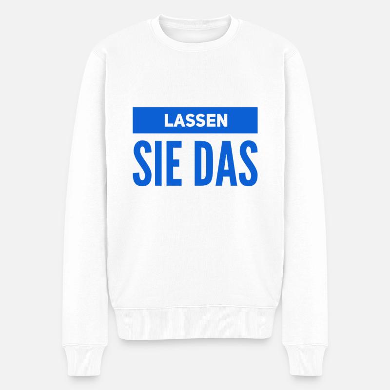 aufhören - Männer Premium Bio Pullover - Weiß