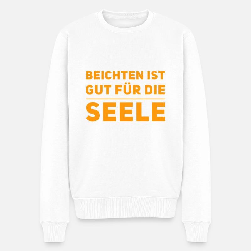 beichten ist gut - Männer Premium Bio Pullover - Weiß