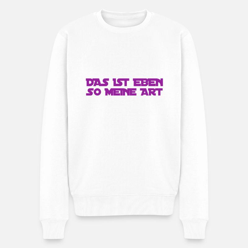das ist mein Charakter - Männer Premium Bio Pullover - Weiß