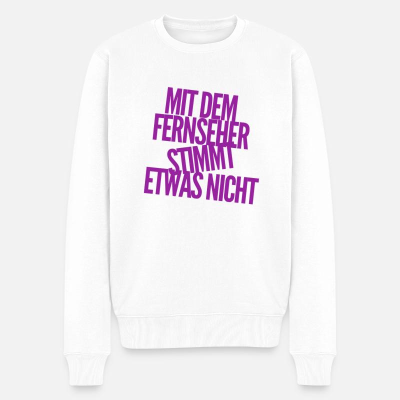 der Fernseher ist defekt - Männer Premium Bio Pullover - Weiß
