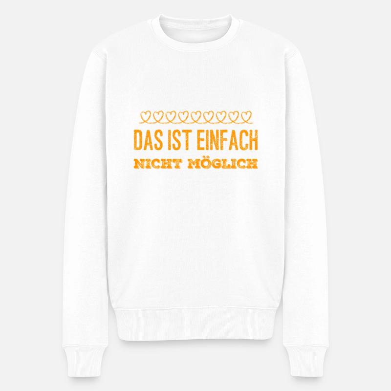 ich bin fassungslos - Männer Premium Bio Pullover - Weiß