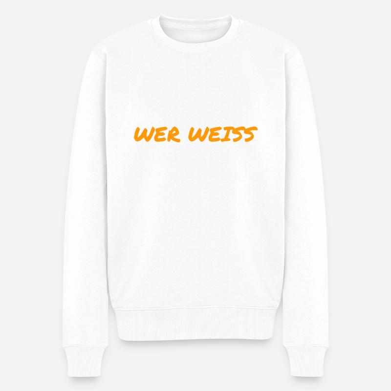 wer weiß - Männer Premium Bio Pullover - Weiß