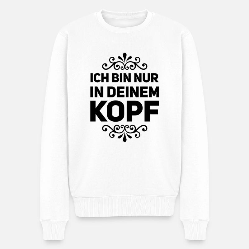du bist verwirrt - Männer Premium Bio Pullover - Weiß